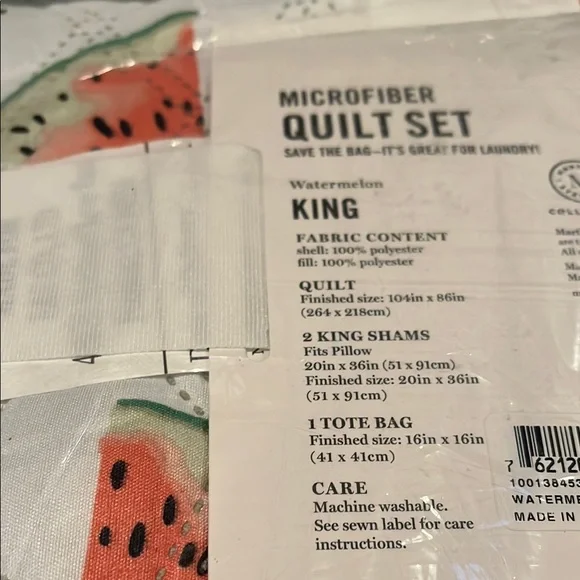 Martha Stewart Essentials Watermelon Quilt Set - White - Picture 10 of 11